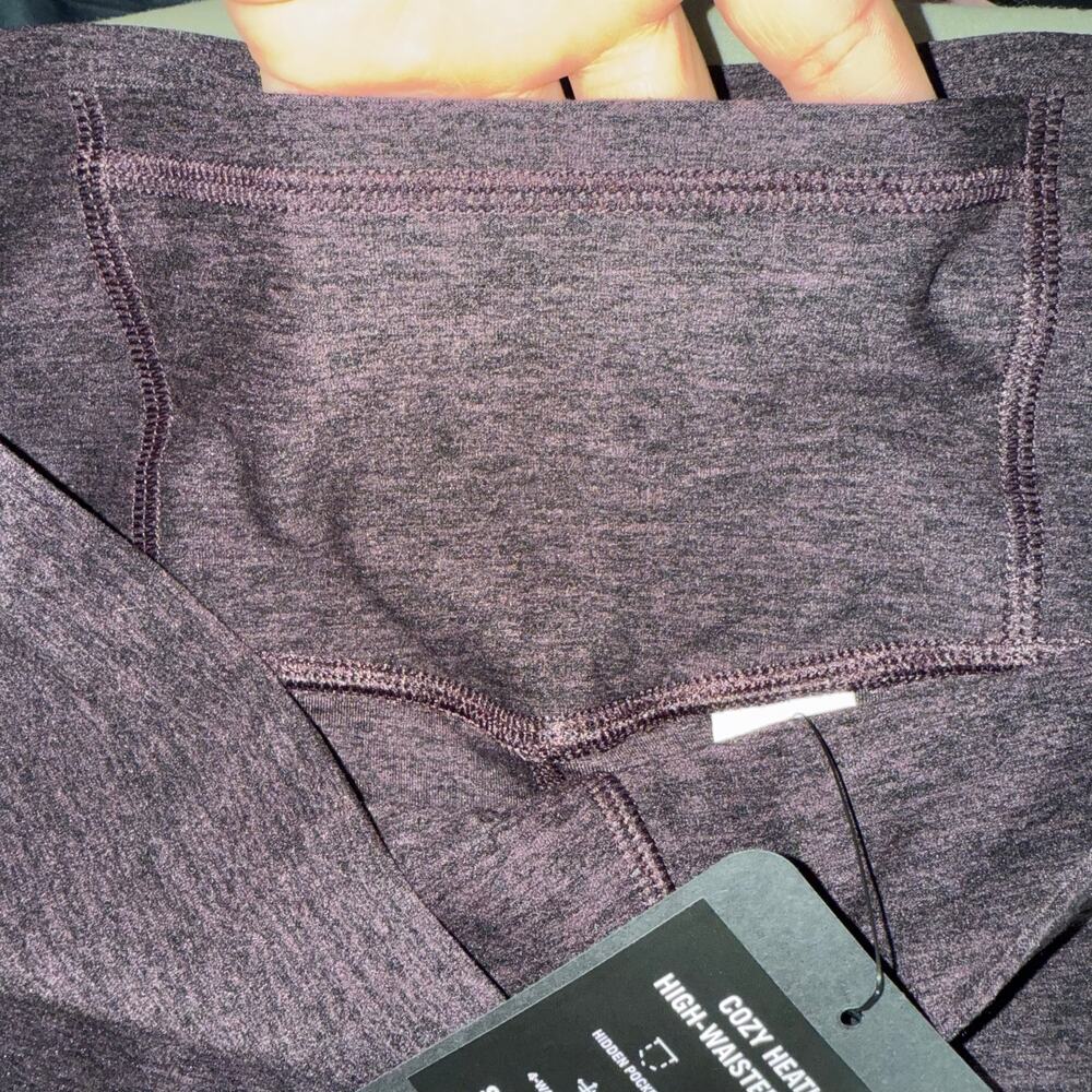 Fabletics Cozy Heather High Waisted Flare Legging, Deep Plum Heather, XXL/1X - Picture 4 of 5